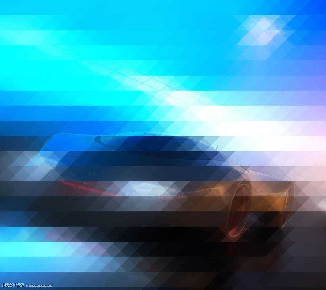 ‘Photoshop制作时尚动感的棱形马赛克背景效果‘