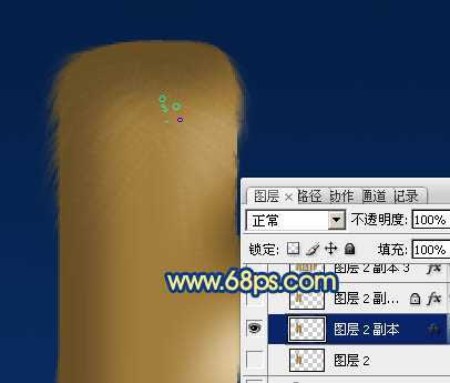 ‘photoshop利用涂抹及减淡工具制作可爱的浅黄色毛发字‘