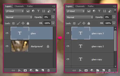 ‘Photoshop制作闪亮玻璃文字特效‘