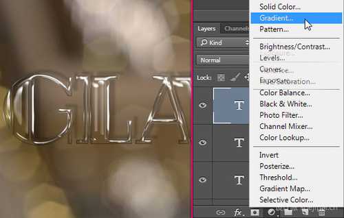 ‘Photoshop制作闪亮玻璃文字特效‘