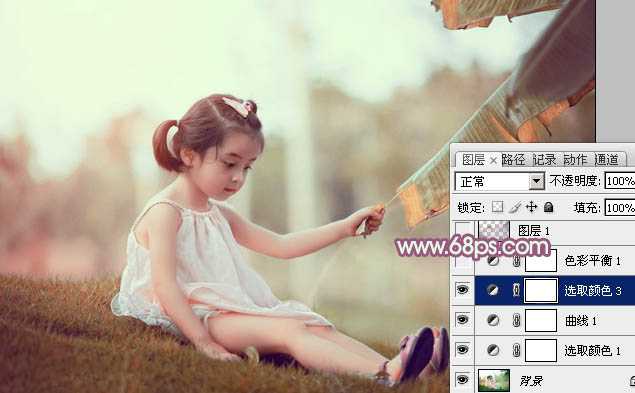 ‘Photoshop为外景儿童调制出柔美的淡暖色‘
