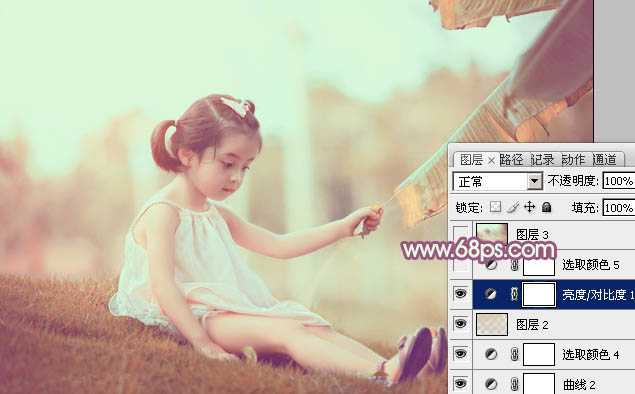 ‘Photoshop为外景儿童调制出柔美的淡暖色‘