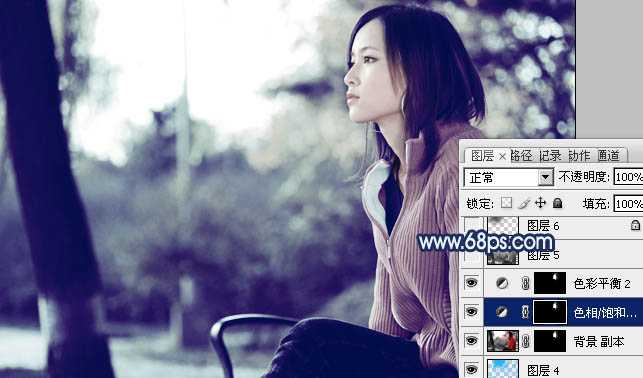 ‘Photoshop制作古典暗青色外景人物图片教程‘