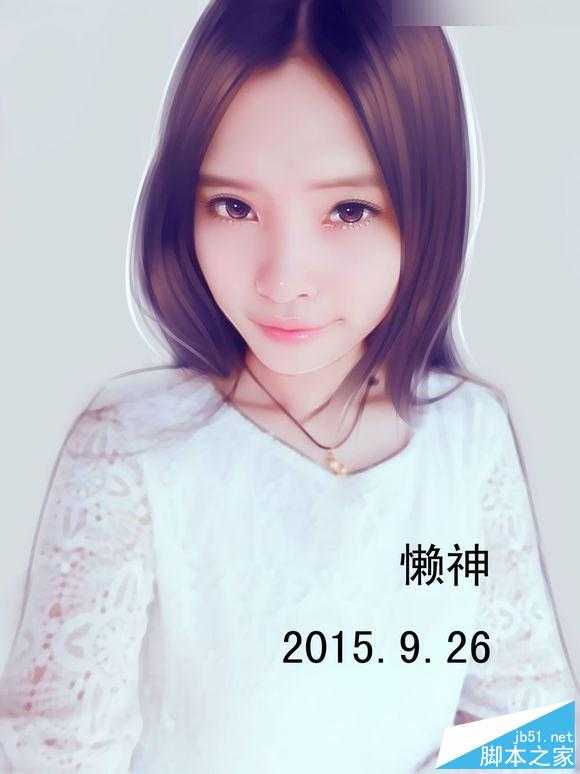 ‘Photoshop给可爱的美女照片转成唯美的仿手绘效果‘
