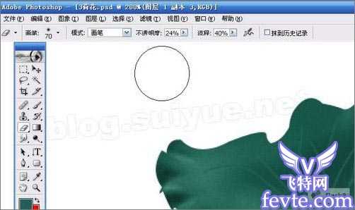 ‘Photoshop鼠绘教程：绘制一副水墨映日荷花图‘