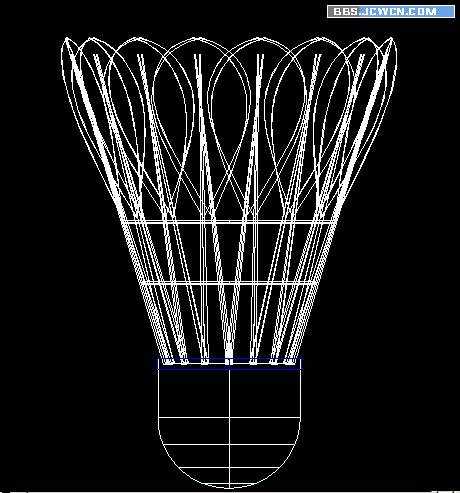 AutoCAD三维建模制作立体羽毛球