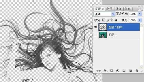 ‘photoshop利用抽出滤镜抠出背景单色发丝较多的人物图片‘