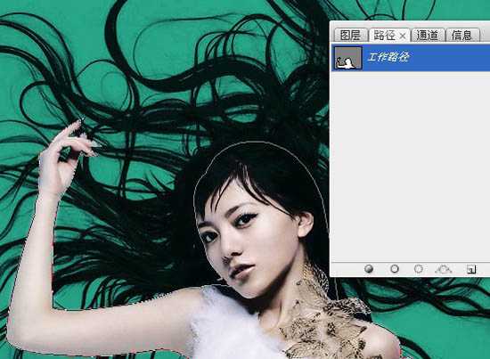 ‘photoshop利用抽出滤镜抠出背景单色发丝较多的人物图片‘