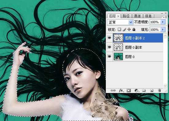 ‘photoshop利用抽出滤镜抠出背景单色发丝较多的人物图片‘