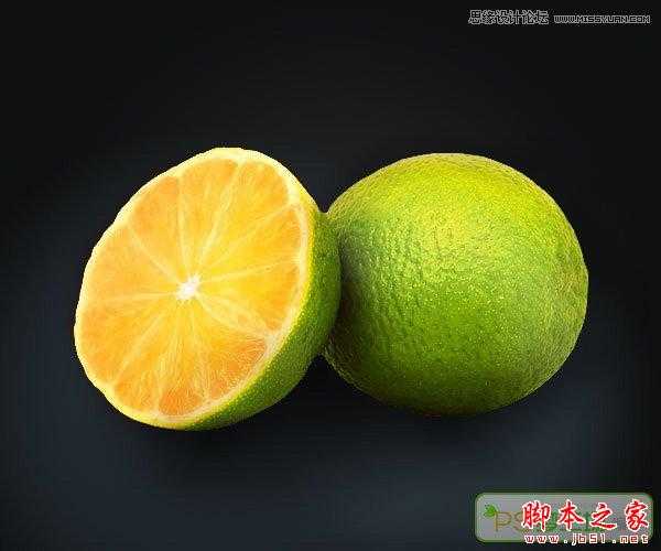 ‘Photoshop设计制作逼真的黄绿色柠檬‘
