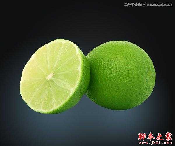 ‘Photoshop设计制作逼真的黄绿色柠檬‘