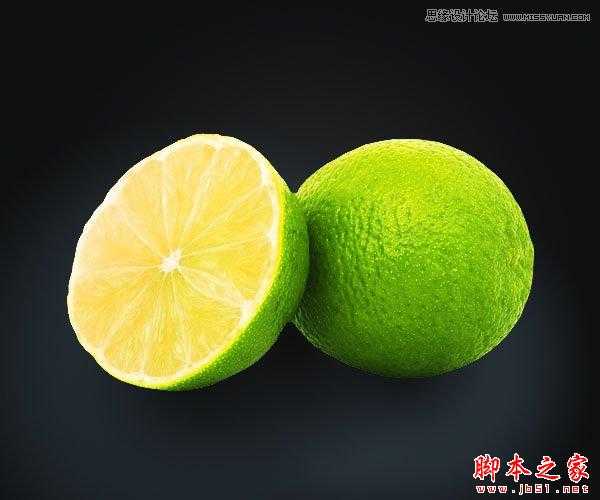 ‘Photoshop设计制作逼真的黄绿色柠檬‘