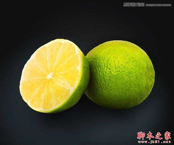 ‘Photoshop设计制作逼真的黄绿色柠檬‘