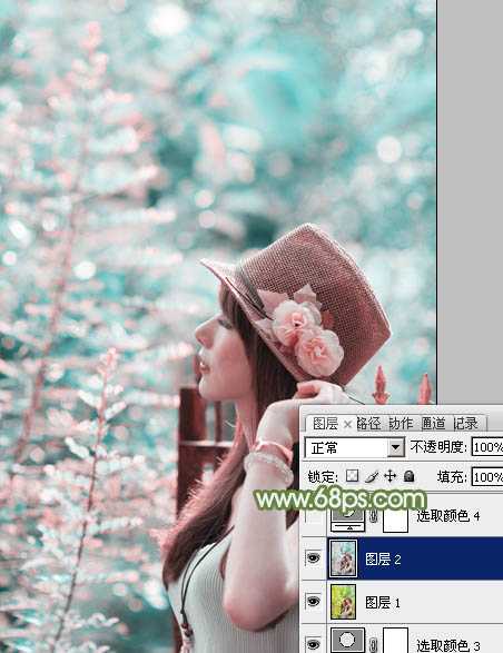 ‘photoshop使用通道替换给外景美女增加小清新的淡绿色‘