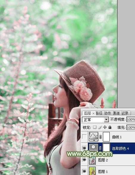 ‘photoshop使用通道替换给外景美女增加小清新的淡绿色‘