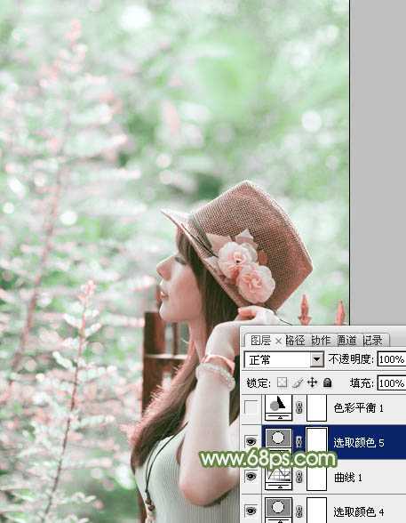 ‘photoshop使用通道替换给外景美女增加小清新的淡绿色‘