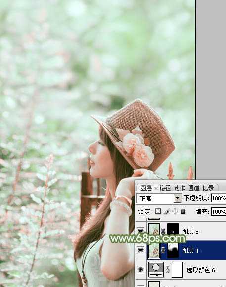 ‘photoshop使用通道替换给外景美女增加小清新的淡绿色‘
