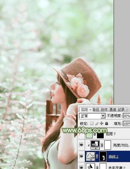 ‘photoshop使用通道替换给外景美女增加小清新的淡绿色‘