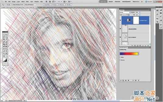 ‘ps如何把美女的照片制作成素描的效果教程‘