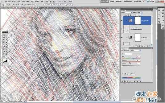 ‘ps如何把美女的照片制作成素描的效果教程‘