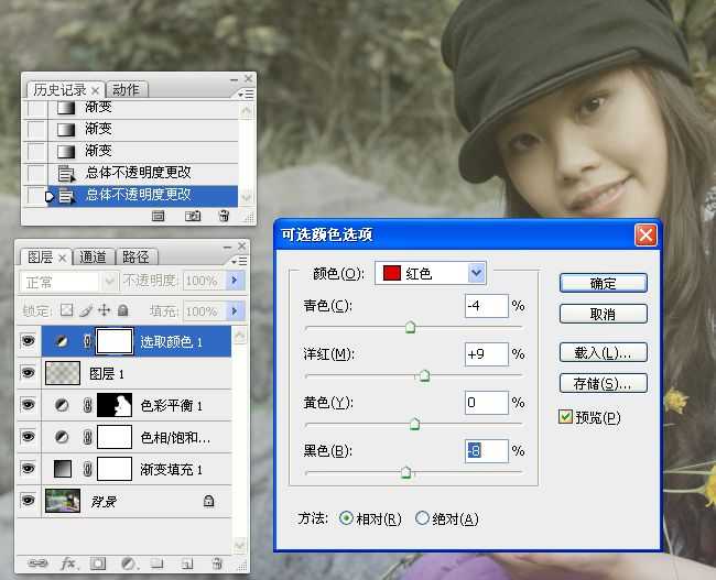 ‘Photoshop将坐在河边的美女图片调制出复古的淡黄效果‘