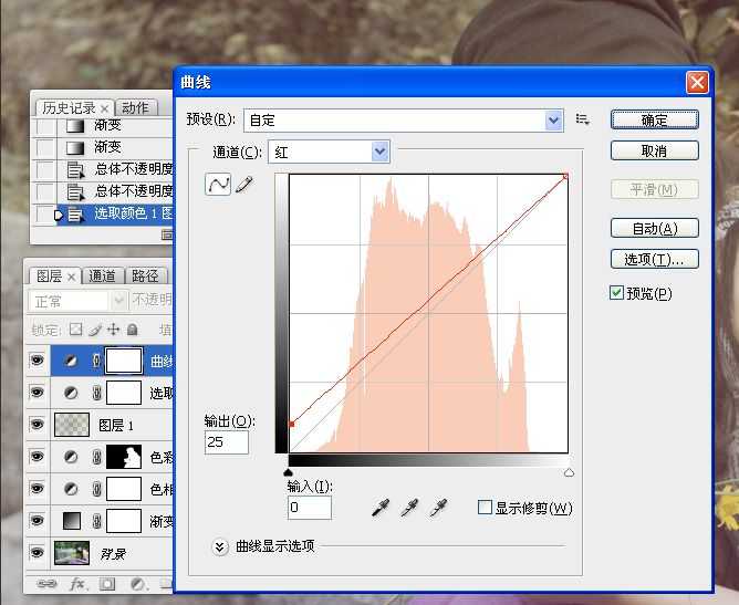 ‘Photoshop将坐在河边的美女图片调制出复古的淡黄效果‘