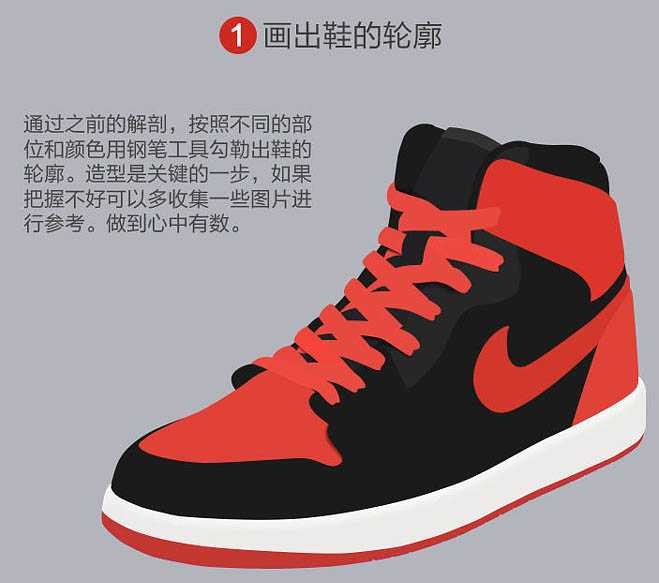 ‘PS鼠绘逼真的红色耐克运动鞋效果‘