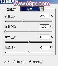 ‘Photoshop将草地美女增加上淡淡的蓝红色‘
