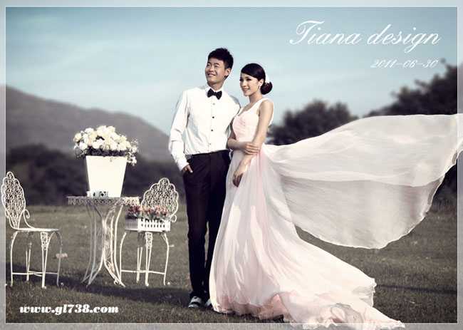 ‘photoshop为婚片调制出低饱和青蓝色的影楼经典色调效果‘