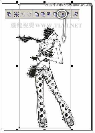 CorelDRAW绘制半调图案背景前的摩登少女,破洛洛