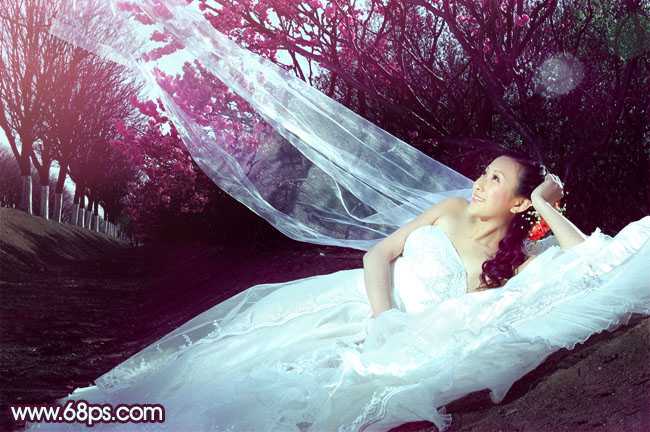 ‘Photoshop制作柔美的暗调紫色婚片‘