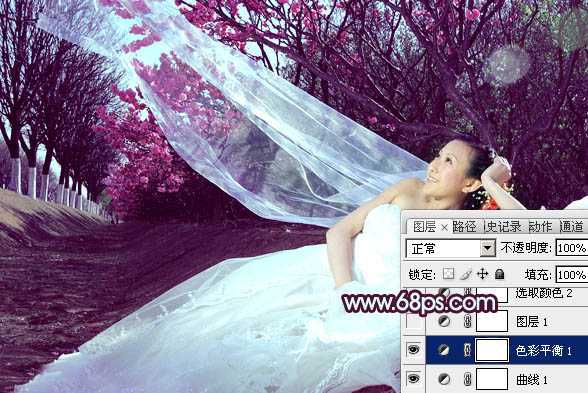 ‘Photoshop制作柔美的暗调紫色婚片‘