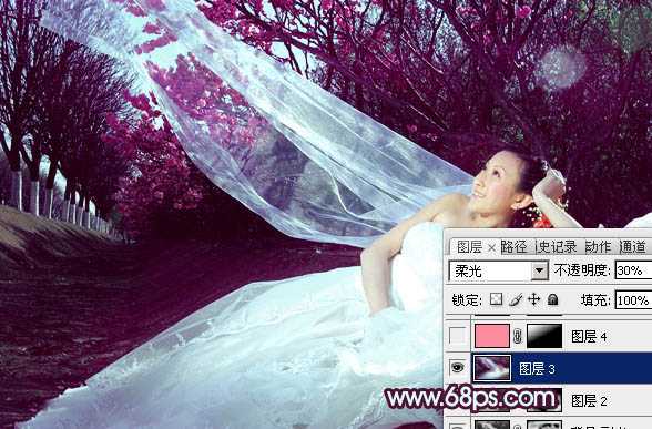 ‘Photoshop制作柔美的暗调紫色婚片‘