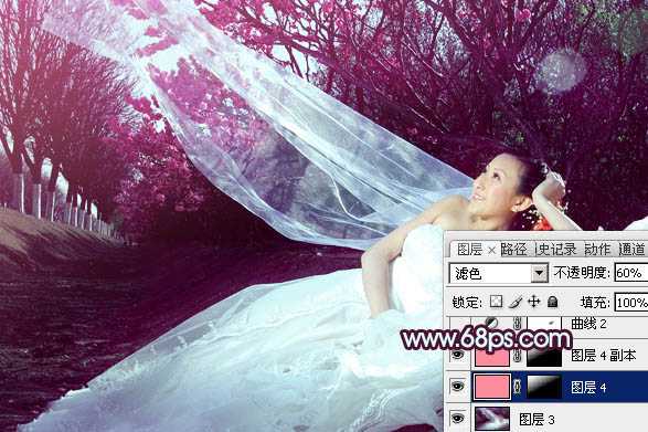 ‘Photoshop制作柔美的暗调紫色婚片‘