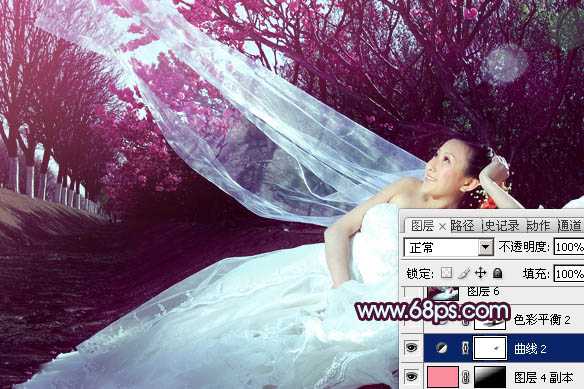 ‘Photoshop制作柔美的暗调紫色婚片‘