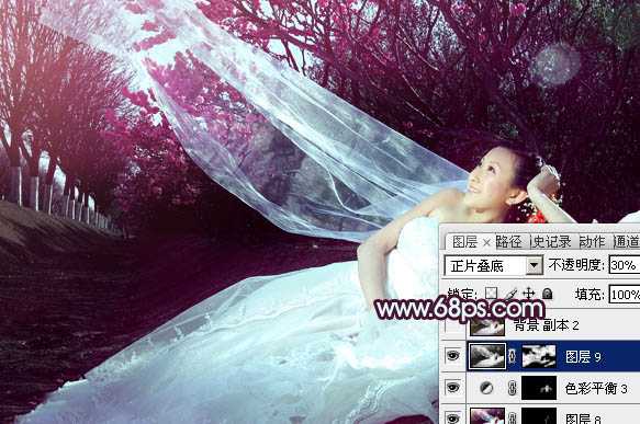 ‘Photoshop制作柔美的暗调紫色婚片‘