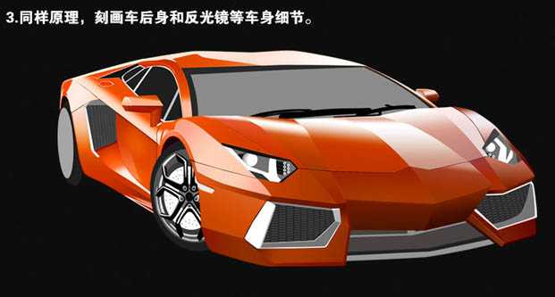 ‘PS鼠绘一辆炫酷逼真的红色跑车‘