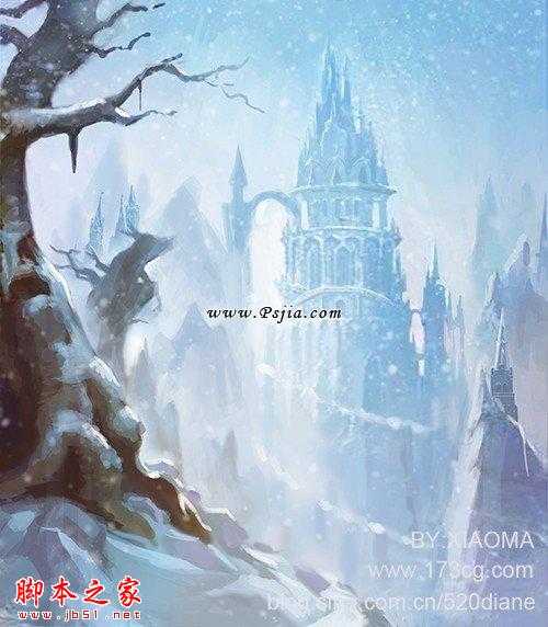 ‘photoshop鼠绘制作站在冰城里的牧师插画‘