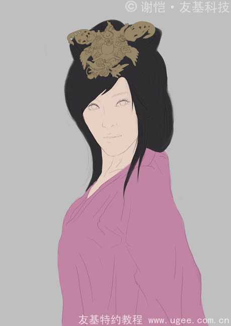 ‘photoshop鼠绘华丽的古典美女插画‘