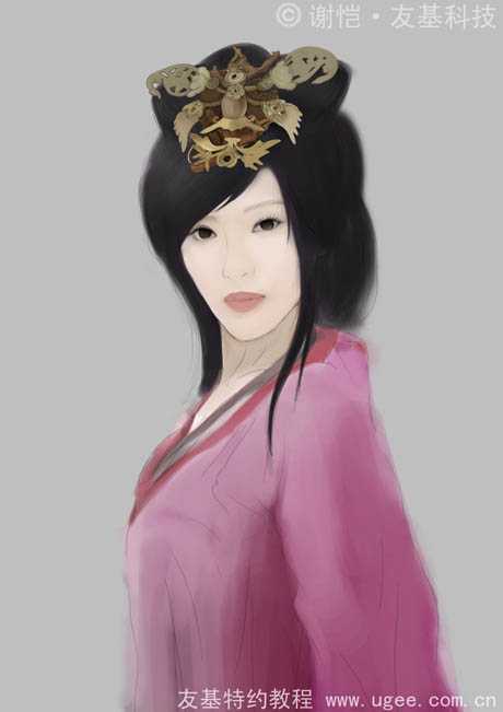 ‘photoshop鼠绘华丽的古典美女插画‘