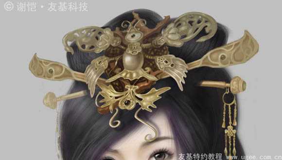 ‘photoshop鼠绘华丽的古典美女插画‘