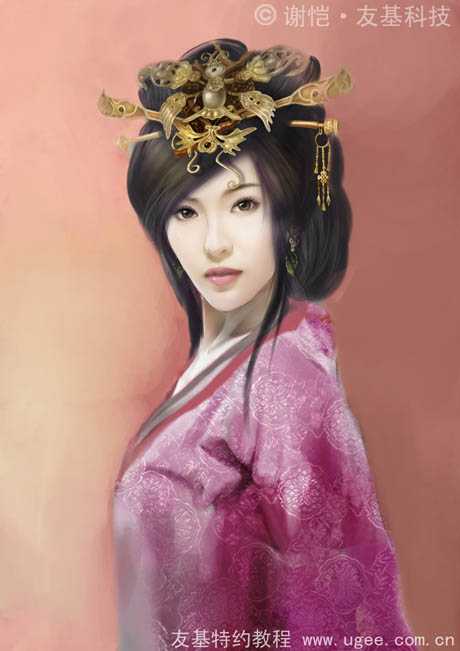 ‘photoshop鼠绘华丽的古典美女插画‘