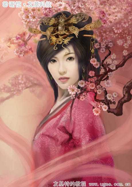 ‘photoshop鼠绘华丽的古典美女插画‘