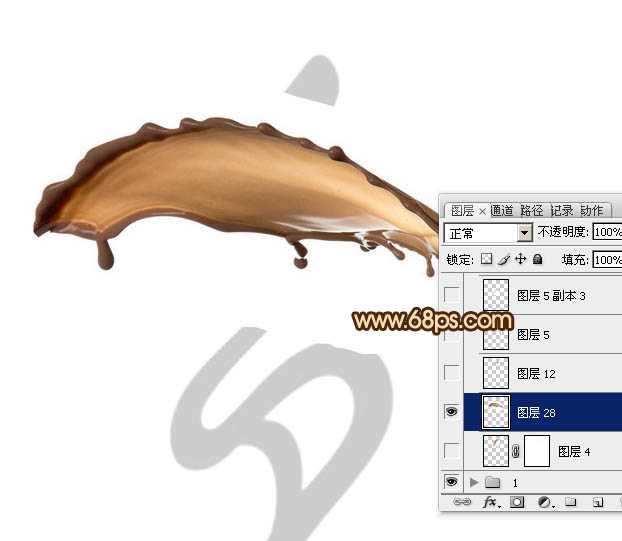 ‘Photoshop设计制作浓情动感的七夕巧克力喷溅字‘
