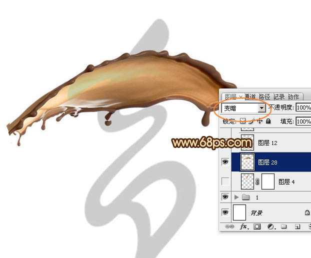 ‘Photoshop设计制作浓情动感的七夕巧克力喷溅字‘