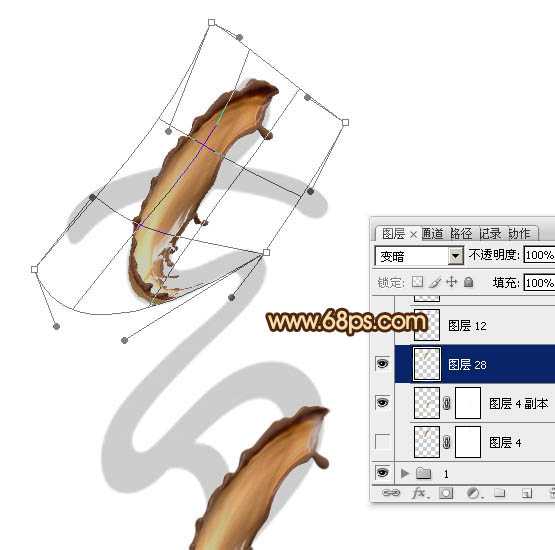‘Photoshop设计制作浓情动感的七夕巧克力喷溅字‘