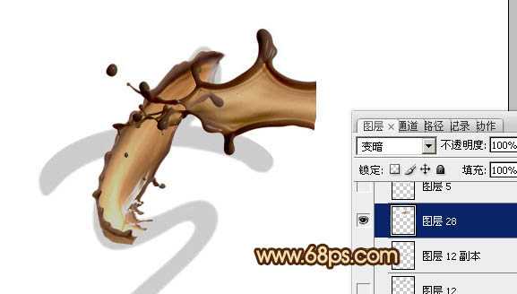 ‘Photoshop设计制作浓情动感的七夕巧克力喷溅字‘