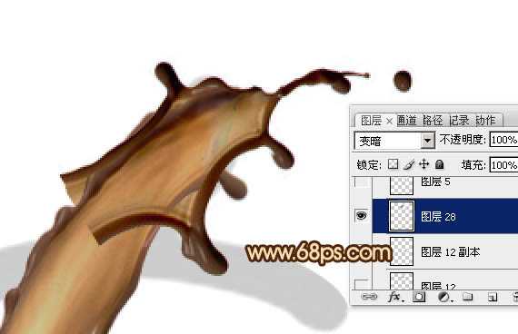 ‘Photoshop设计制作浓情动感的七夕巧克力喷溅字‘