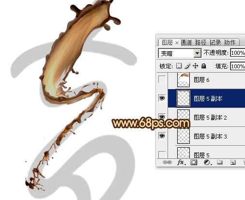 ‘Photoshop设计制作浓情动感的七夕巧克力喷溅字‘