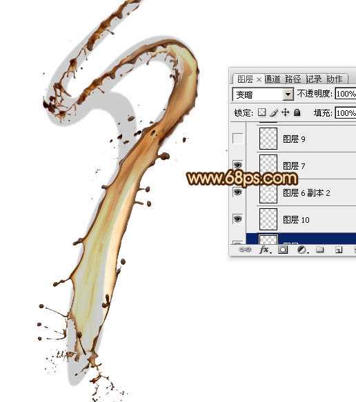 ‘Photoshop设计制作浓情动感的七夕巧克力喷溅字‘